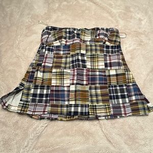 J. Crew madras strapless top